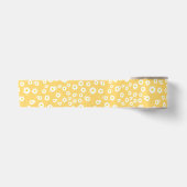 Yellow Boho Spring Daisies Pattern Satinband (Vorderseite)