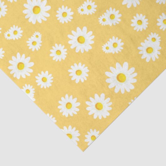 Yellow Boho Spring Daisies Pattern Seidenpapier (Ausschnitt)