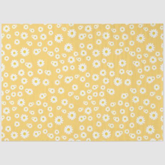 Yellow Boho Spring Daisies Pattern Seidenpapier (Vorderseite)