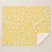 Yellow Boho Spring Daisies Pattern Sherpadecke (Vorderseite (Horizontal))