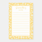 Yellow Boho Spring Daisies Post-it Klebezettel (Vorderseite)