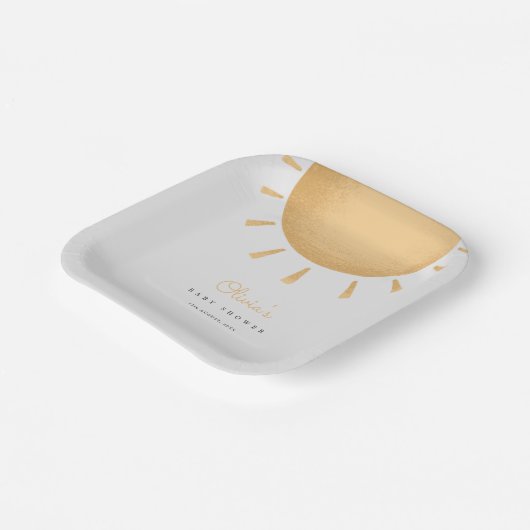 Yellow Boho Sunshine Baby Duschpapier Teller (Gewinkelt)