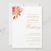 Yellow Boho Watercolor Floral Wedding Einladung (Vorderseite)