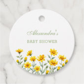Yellow Boho Wildblume Babydusche Danke Geschenkanhänger (Vorderseite)