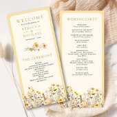 Yellow Boho Wildblume Floral Wedding Program