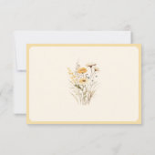 Yellow Boho Wildblume Floral Wedding RSVP Karte (Rückseite)
