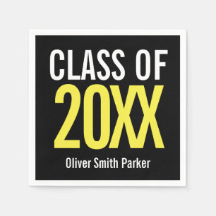 Yellow Bold  Modern Graduation ANY YEAR Serviette