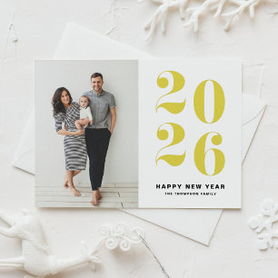 Yellow Bold Typografy 2022 Foto Happy New Year Feiertagspostkarte