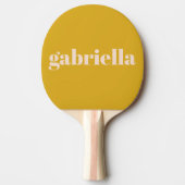Yellow Bold Typography Personalized Name Tischtennis Schläger (Vorderseite)