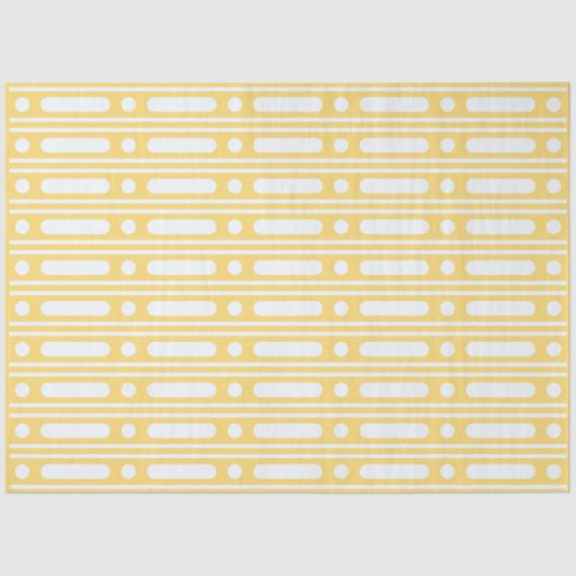 Yellow Bone Inlay Dots Border Decoupage Paper Seidenpapier (Vorderseite)