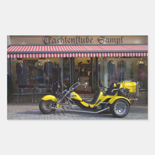 Yellow Boom Trike Rechteckiger Aufkleber (Vorderseite)