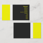 Yellow Border Business Card Visitenkarte (Vorne/Hinten)