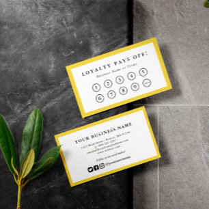 Yellow Border Social Media Loyalty Punch Treuekarte