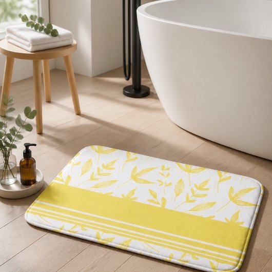 Yellow Botanic Bath Mat Badematte