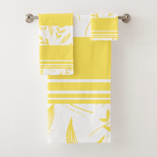 Yellow Botanic Bathroom Handtuch Set (Insitu)