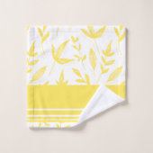 Yellow Botanic Bathroom Handtuch Set (Waschlappen)
