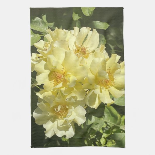Yellow Botanical Flowers Geschirrtuch (Vertikal)