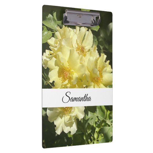 Yellow Botanical Flowers Klemmbrett (Rechts)