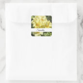 Yellow Botanical Flowers Quadratischer Aufkleber (Tasche)