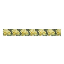 Yellow Botanical Flowers Satinband