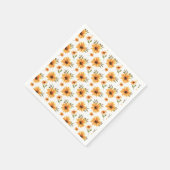 Yellow Botanical Sunflower Green Celebration Serviette (Ecke)