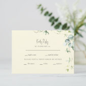 Yellow Botanical Wedding RSVP (Stehend Vorderseite)