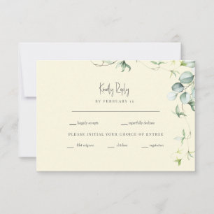 Yellow Botanical Wedding RSVP Karte
