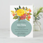 Yellow Bouquet Einladung (Stehend Vorderseite)