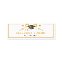 Yellow Bow Abschluss Name Card
