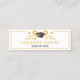 Yellow Bow Abschluss Name Card Mini Visitenkarte