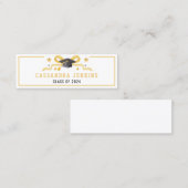 Yellow Bow Abschluss Name Card Mini Visitenkarte (Vorne/Hinten)