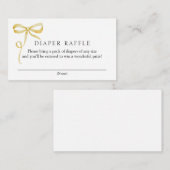 Yellow Bow Diaper Raffle Baby Dusche Begleitkarte (Vorne/Hinten)