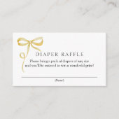 Yellow Bow Diaper Raffle Baby Dusche Begleitkarte (Vorderseite)