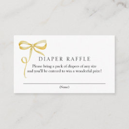 Yellow Bow Diaper Raffle Baby Dusche Begleitkarte
