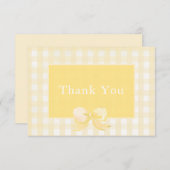 Yellow Bow Gingham Dankeschön Karte (Vorne/Hinten)