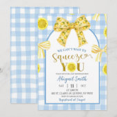 Yellow Bow Lemon Baby Shower Invitation Einladung (Vorne/Hinten)
