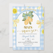 Yellow Bow Lemon Bridal Shower Invitation Einladung (Vorderseite)