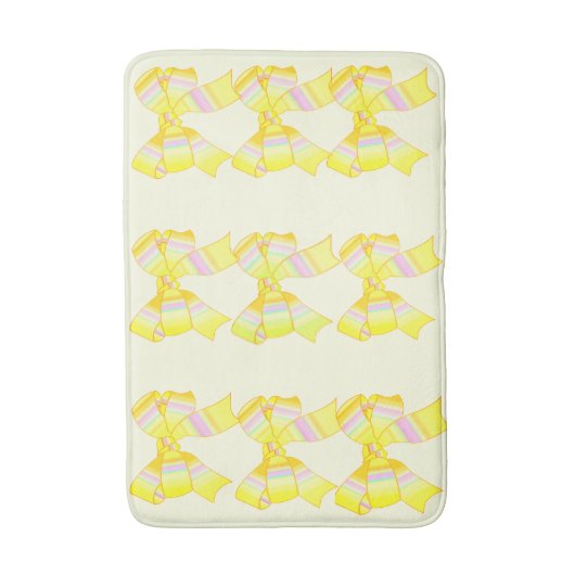 Yellow Bows Bath Mat Badematte (Vorderseite Vertikal)