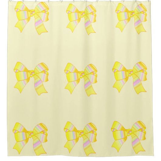 Yellow Bows Duschvorhang (Vorderseite)