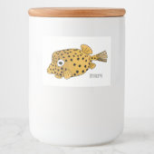 Yellow boxfish cartoon illustration lebensmitteletikett (Vorderseite)