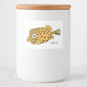 Yellow boxfish cartoon illustration lebensmitteletikett