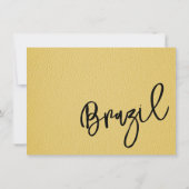 Yellow Brazil Passport Dankeskarte (Rückseite)