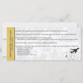Yellow Brazil Wedding Boarding Pass Einladung (Rückseite)
