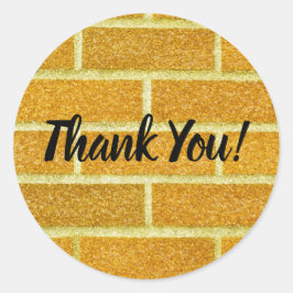 Yellow Brick Road Glittery OZ Geburtstagsparty Runder Aufkleber