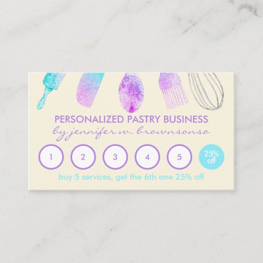 Yellow Bright Pastry Koch Zuhause Made Bakery Loya Visitenkarte (Vorderseite)