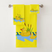 Yellow Bright Solid Ducks Bathroom Towel Sets (Insitu)