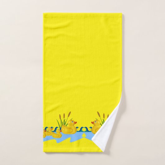 Yellow Bright Solid Ducks Bathroom Towel Sets (Handtuch)