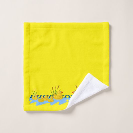 Yellow Bright Solid Ducks Bathroom Towel Sets (Waschlappen)