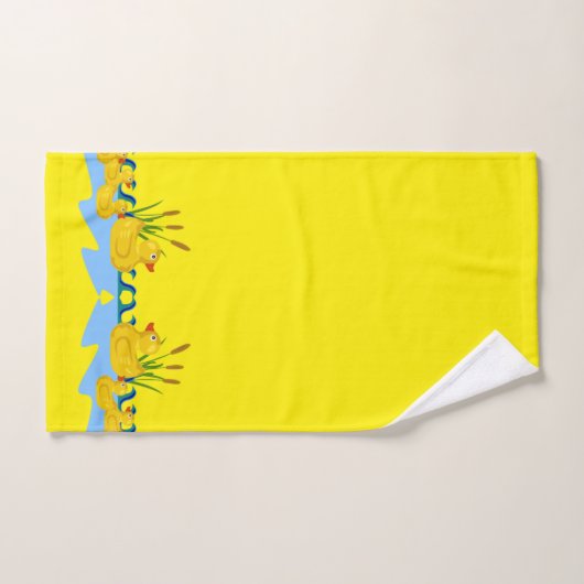 Yellow Bright Solid Ducks Bathroom Towel Sets (Handtuch)