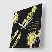 "Yellow broken heart in black from silve" & Tempo Quadratische Wanduhr (Winkel)